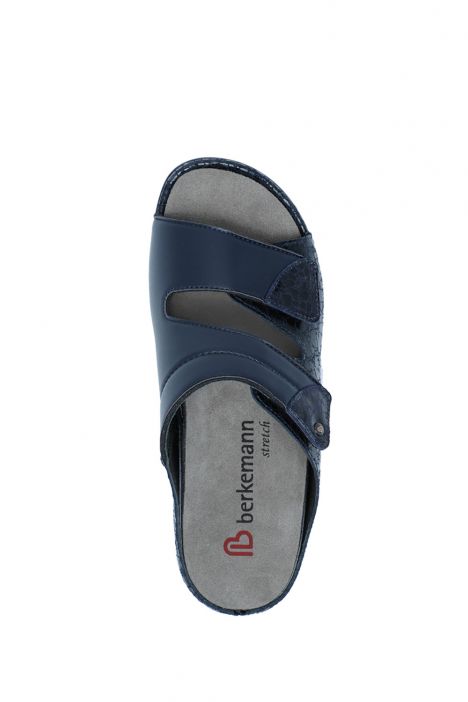 1021 Berkemann Finja Kadın Anatomik Terlik 3.0-8.5 Dunkelblau/shiny-Leder/Stretch - 387D