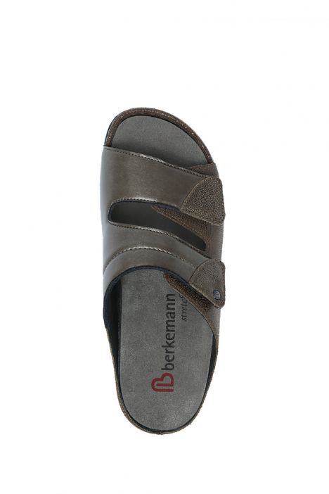 1021 Berkemann Finja Kadın Anatomik Terlik 3.0-8.5 Braun/Glitter - Leder/Stretch - 452