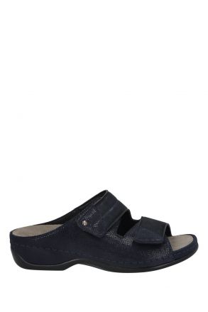 1021 Berkemann Finja Kadın Anatomik Terlik 3.0-8.5 Kosmosblau - Leder/Stretch - 361