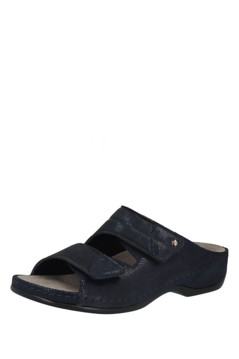 1021 Berkemann Finja Kadın Anatomik Terlik 3.0-8.5 Kosmosblau - Leder/Stretch - 361