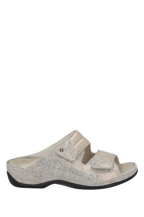 1021 Berkemann Finja Kadın Anatomik Terlik 3.0-8.5 Bronze/Glitter - Leder/Stretch - 877