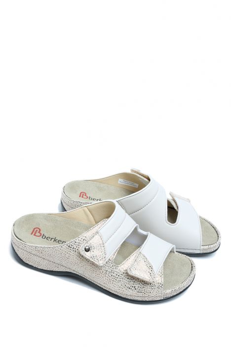 1021 Berkemann Finja Kadın Anatomik Terlik 3.0-8.5 Gold/Glitter - Leder/Stretch - 730