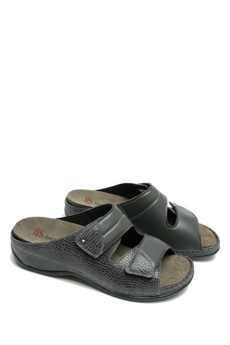 1021 Berkemann Finja Kadın Anatomik Terlik 3.0-8.5 Silverdust/grau Leder/Stretch - 640