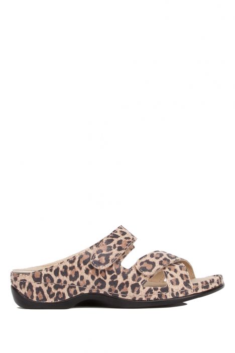 1023 Berkemann Felia Kadın Anatomik Terlik 3.0-8.5 Vanille-Leder/Leoprint - 772