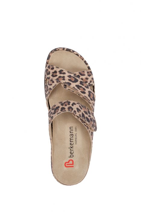 1023 Berkemann Felia Kadın Anatomik Terlik 3.0-8.5 Vanille-Leder/Leoprint - 772