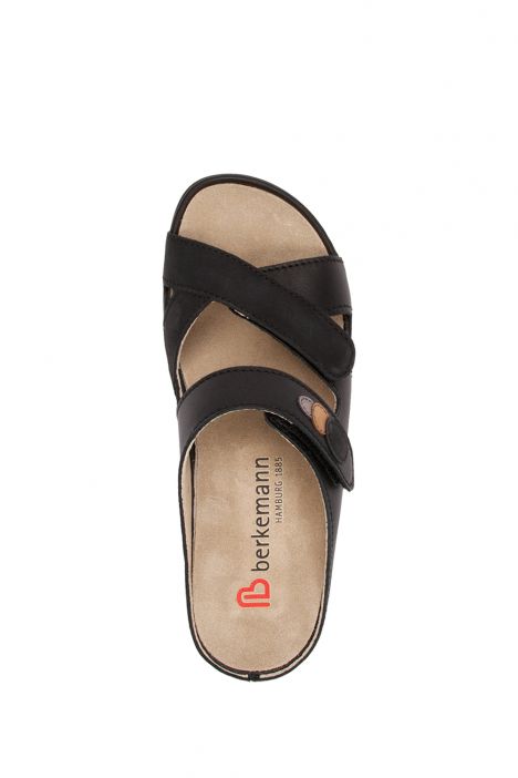1023 Berkemann Felia Kadın Anatomik Terlik 3.0-8.5 Schwarz Leder Nubuk - 929