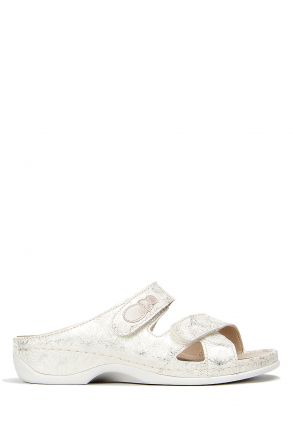 1023 Berkemann Felia Kadın Anatomik Terlik 3.0-8.5 Gold/Glamour Flowers Leather/Str. - 704