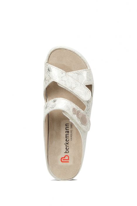 1023 Berkemann Felia Kadın Anatomik Terlik 3.0-8.5 Gold/Glamour Flowers Leather/Str. - 704