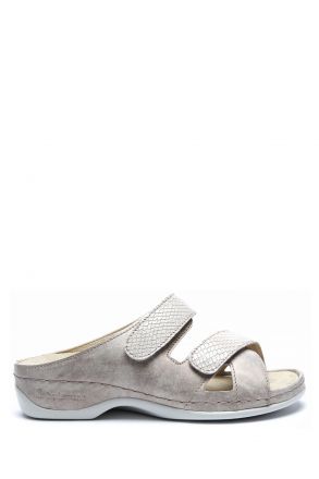 1023 Berkemann Felia Kadın Anatomik Terlik 3.0-8.5 Dusty silver - leather - 611B