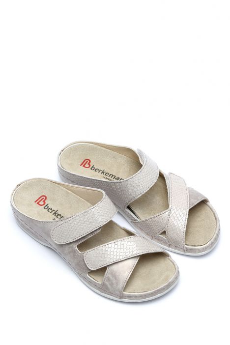 1023 Berkemann Felia Kadın Anatomik Terlik 3.0-8.5 Dusty silver - leather - 611B