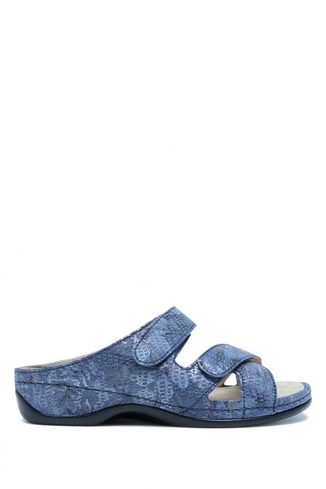 1023 Berkemann Felia Kadın Anatomik Terlik 3.0-8.5 Silber/blau - Leder - 217