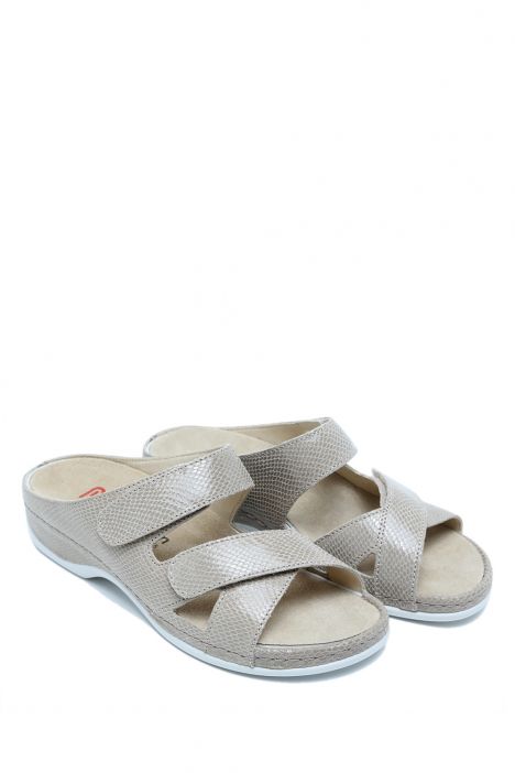 1023 Berkemann Felia Kadın Anatomik Terlik 3.0-8.5 Beige/shiny - Leder - 736