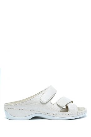 1023 Berkemann Felia Kadın Anatomik Terlik 3.0-8.5 Beige/shiny - Leder - 879