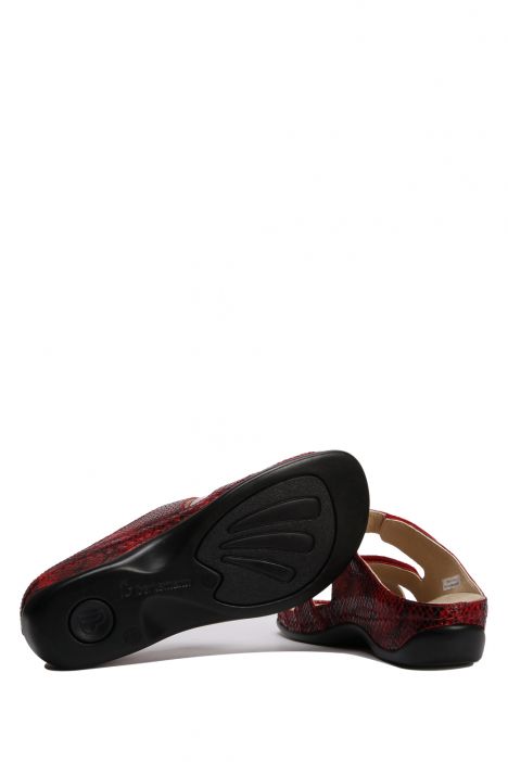 1023 Berkemann Felia Kadın Anatomik Terlik 3.0-8.5 Rot boa  - Leder - 211