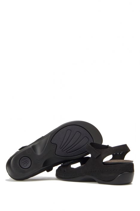 1026 Berkemann Kadın Anatomik Sandalet 3.0-8.5 Schwarz Nubukleder - 910