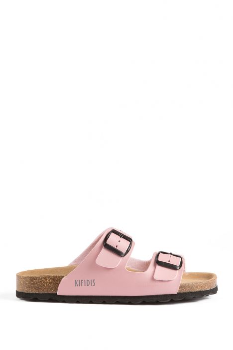 10260 Ch-Kifidis Soft Step Kadın Çift Bantlı Mantar Terlik 36-42 Pink Bordado