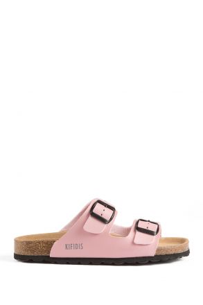10260 Ch-Kifidis Soft Step Kadın Çift Bantlı Mantar Terlik 36-42 Pink Bordado