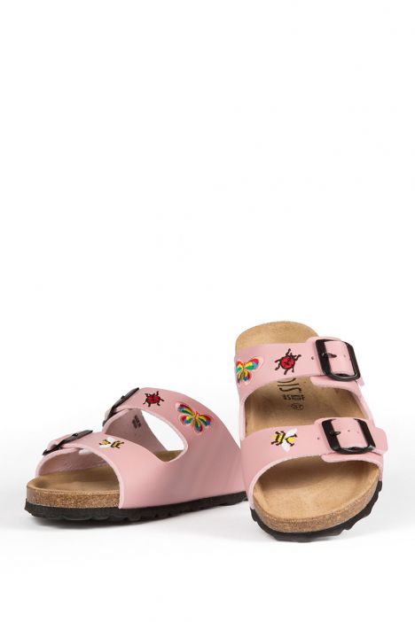 10260 Ch-Kifidis Soft Step Kadın Çift Bantlı Mantar Terlik 36-42 Pink Bordado