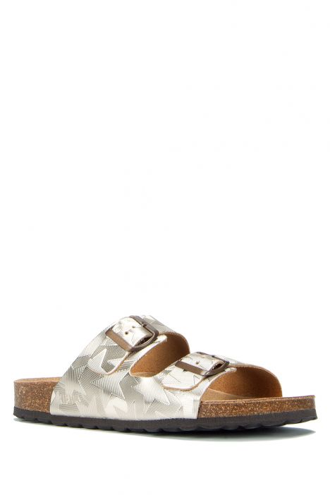 10260 Ch-Kifidis Soft Step Kadın Çift Bantlı Mantar Terlik 36-42 GOLD - 399