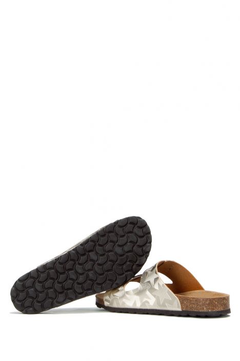 10260 Ch-Kifidis Soft Step Kadın Çift Bantlı Mantar Terlik 36-42 GOLD - 399