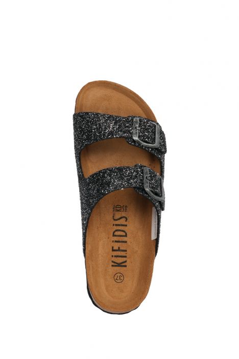 10260 Ch-Kifidis Soft Step Kadın Çift Bantlı Mantar Terlik 36-42 PEWTER