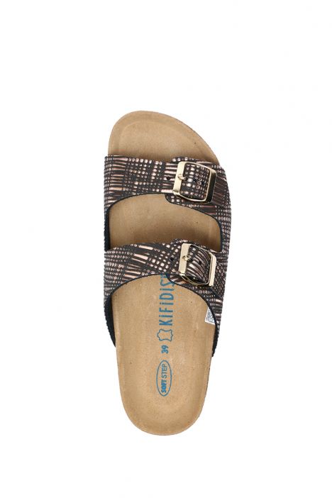 10260 Ch-Kifidis Soft Step Kadın Çift Bantlı Mantar Terlik 36-42 Cipria-Black