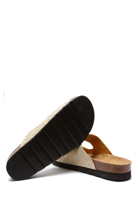 10260 Ch-Kifidis Soft Step Kadın Çift Bantlı Mantar Terlik 36-42 Platino-100