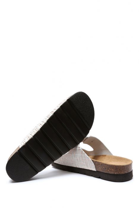10260 Ch-Kifidis Soft Step Kadın Çift Bantlı Mantar Terlik 36-42 Cipria-White