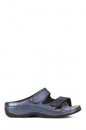 1027 Berkemann Janna Kadın Anatomik Terlik 3.0-8.5 Blue Perlato / Strc. - 371