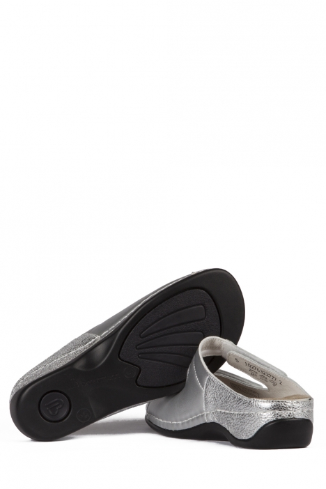 1027 Berkemann Janna Kadın Anatomik Terlik 3.0-8.5 Silver Leather - 632