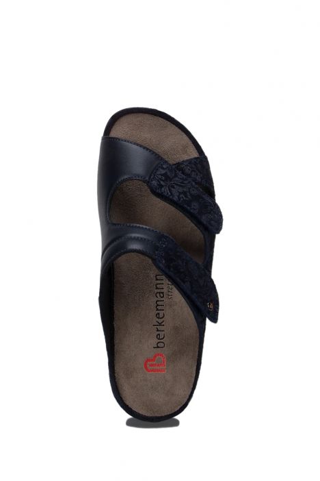 1027 Berkemann Janna Kadın Anatomik Terlik 3.0-8.5 Monet blue/Str. Vit blue - B-385MSV