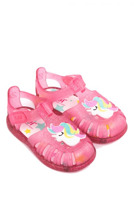 S10279 Igor Tobby Çocuk Sandalet 20-25 Fuşya / Fucsia Glitter