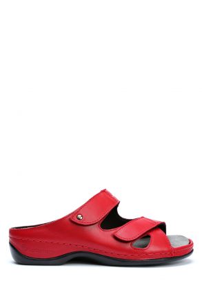 1027 Berkemann Janna Kadın Anatomik Terlik 3.0-8.5 Fire Red - Leather/Stretch - 226