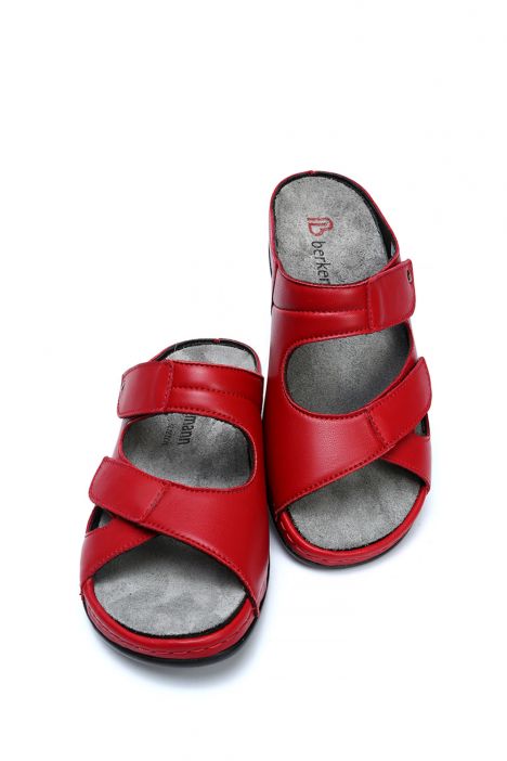 1027 Berkemann Janna Kadın Anatomik Terlik 3.0-8.5 Fire Red - Leather/Stretch - 226