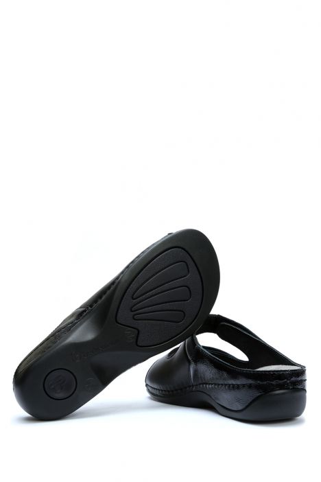 1027 Berkemann Janna Kadın Anatomik Terlik 3.0-8.5 Signal Black - Nappa/Stretch - 933SB
