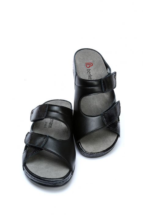 1027 Berkemann Janna Kadın Anatomik Terlik 3.0-8.5 Signal Black - Nappa/Stretch - 933SB
