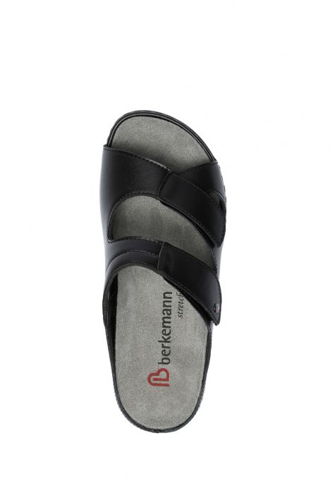 1027 Berkemann Janna Kadın Anatomik Terlik 3.0-8.5 Schwarz Leder/Strc. - 906