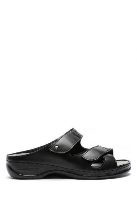1027 Berkemann Janna Kadın Anatomik Terlik 3.0-8.5 Schwarz Leder/Strc. - 906