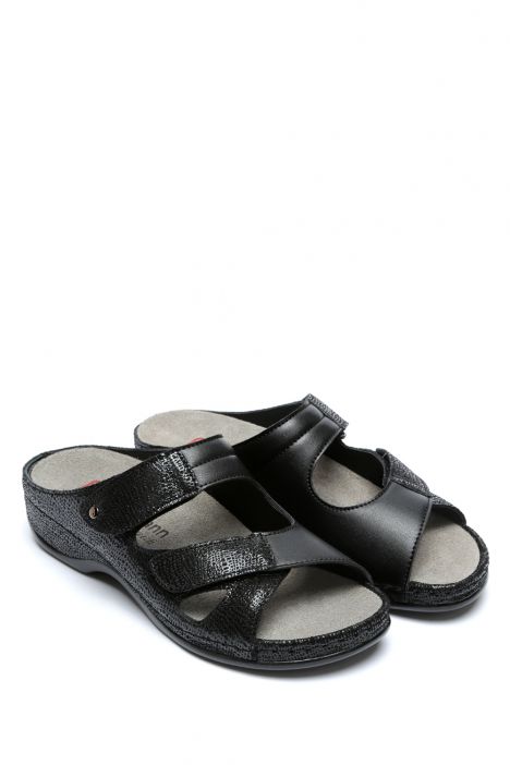 1027 Berkemann Janna Kadın Anatomik Terlik 3.0-8.5 Schwarz-Perlato - B-924
