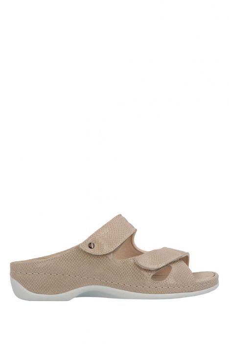 1027 Berkemann Janna Kadın Anatomik Terlik 3.0-8.5 Beige/shiny - Leder/Stretch - 773
