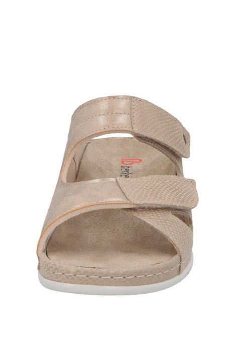 1027 Berkemann Janna Kadın Anatomik Terlik 3.0-8.5 Beige/shiny - Leder/Stretch - 773