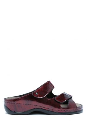 1027 Berkemann Janna Kadın Anatomik Terlik 3.0-8.5 Bordeaux - Lackleder/Stretch - 267
