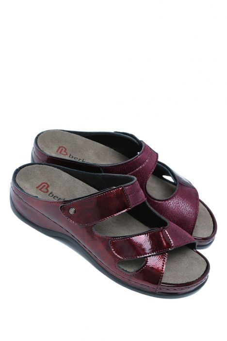 1027 Berkemann Janna Kadın Anatomik Terlik 3.0-8.5 Bordeaux - Lackleder/Stretch - 267