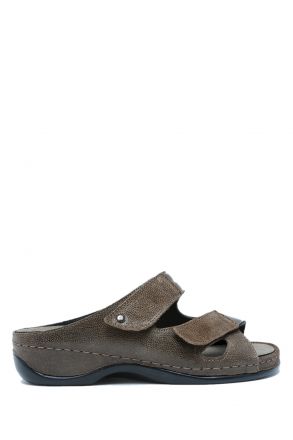 1027 Berkemann Janna Kadın Anatomik Terlik 3.0-8.5 Braun/Glitter - Leder/Stretch - 452
