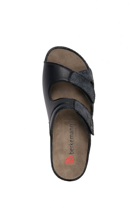 1027 Berkemann Janna Kadın Anatomik Terlik 3.0-8.5 Nachtblau - Leder/Stretch - 329