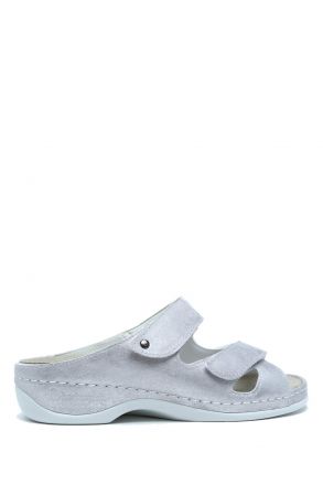 1027 Berkemann Janna Kadın Anatomik Terlik 3.0-8.5 Silver Perlato/Str. - 146