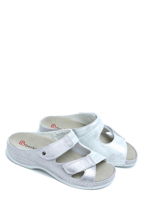 1027 Berkemann Janna Kadın Anatomik Terlik 3.0-8.5 Silver Perlato/Str. - 146