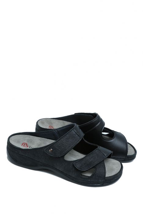 1027 Berkemann Janna Kadın Anatomik Terlik 3.0-8.5 Schwarz Nubuk/Strch. - 987