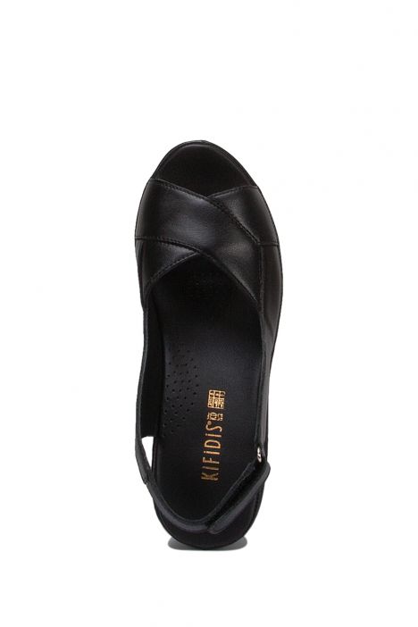 1030-AT Kifidis Sandra Kadın Deri Anatomik Topuklu Sandalet 36-40 - BT Siyah / Black