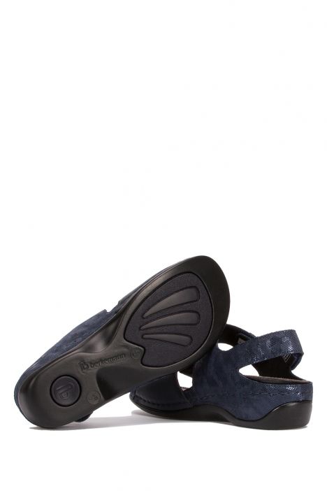 1040 Berkemann Rina Kadın Anatomik Deri Sandalet 3.0-8.5 Blau/Wab/Shiny-Leder/Str.-319